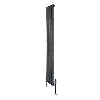 Flat Single Column Radiator 1600mm x 280mm & TRV Chrome Valves Modern Designer Single Panel Central