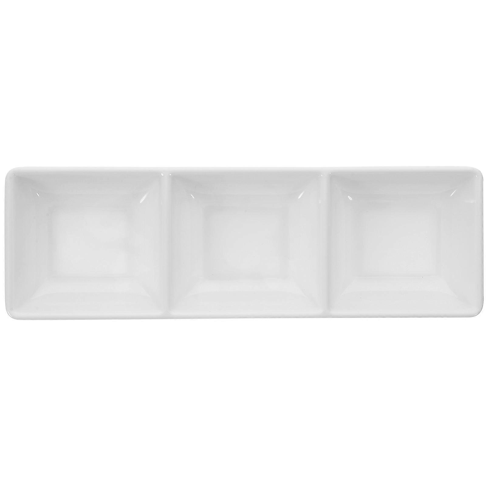 Serving Dishes Practical Three-Grid Sauce Dipping Tray for Storage
