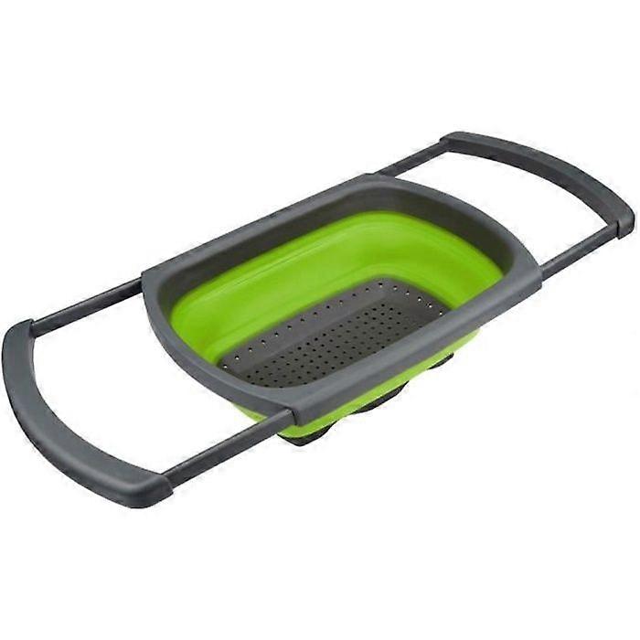 New Kitchen Foldable Silicone Colander Fruit Vegetable Strainer Green
