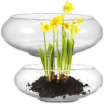 Lot de 2 vases en verre, bols à poissons en verre, bols ronds pour terrarium pour centre de table