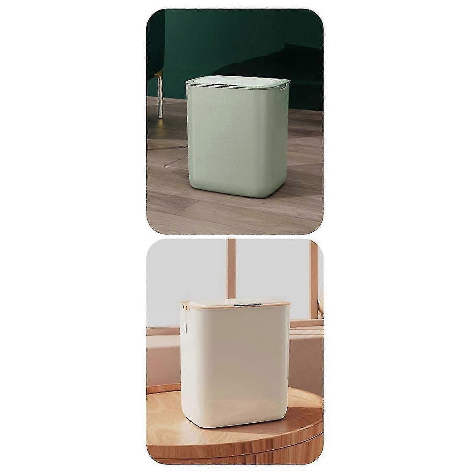 Electric Automatic Flip-Top Induction Trash Can Black