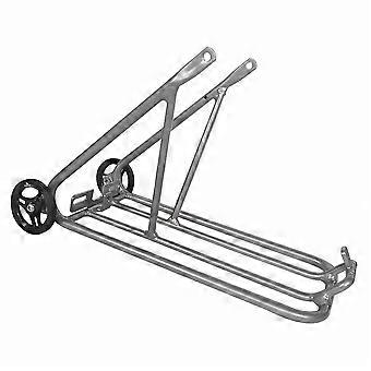 Poday Foldable Bicycles Aluminum Alloy Rear Shelf Bikes Back Racks With Wheels Riding Luggage Accessory Replacement For Brompton
