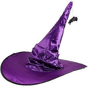 Halloween chapeau de sorcière chapeau de sorcière pointu chapeau de sorcière à grand bord avec pendentif chauve-souris