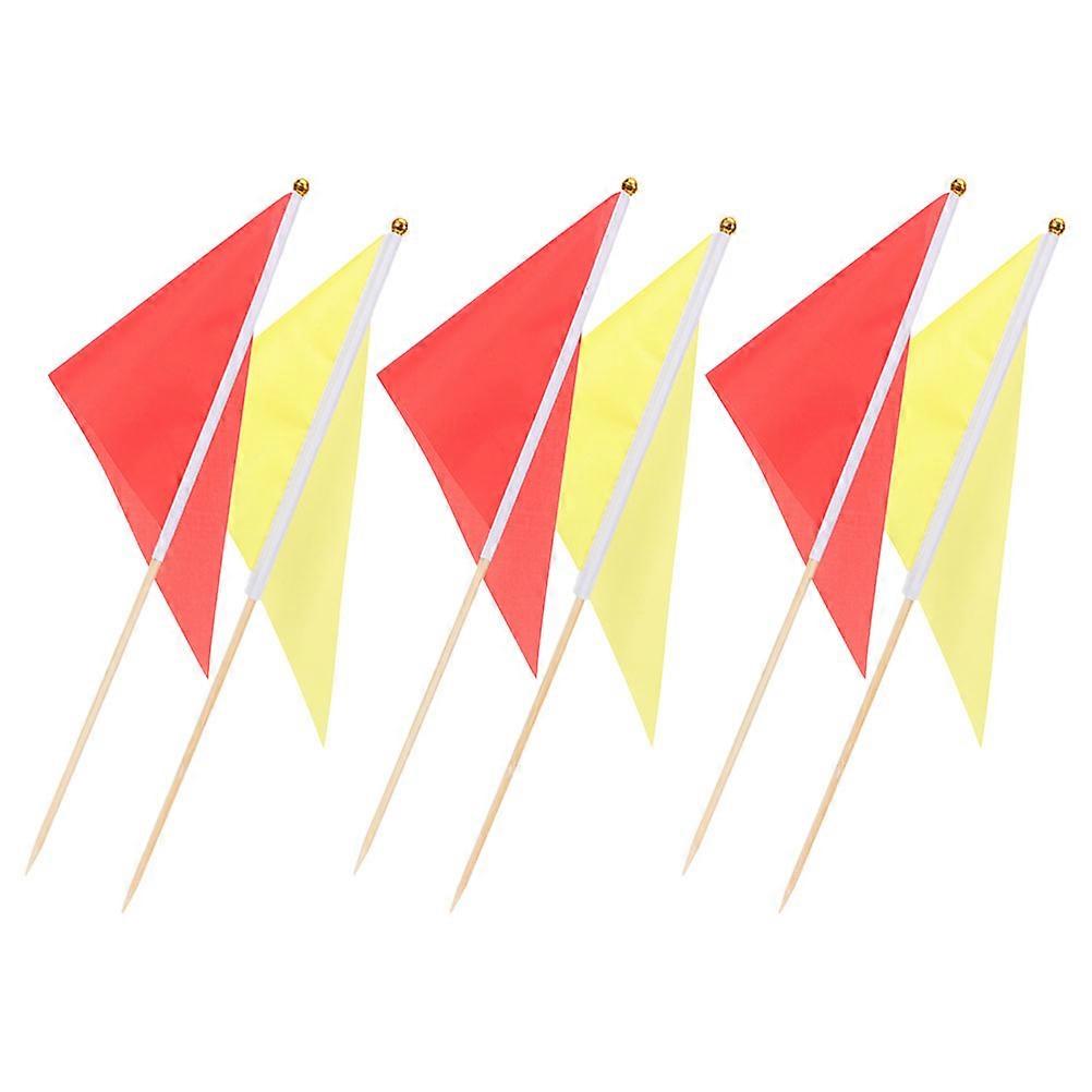 6Pcs Site Construction Mark Flags Garden Sign Flags Lawn Marker Triangle Flags