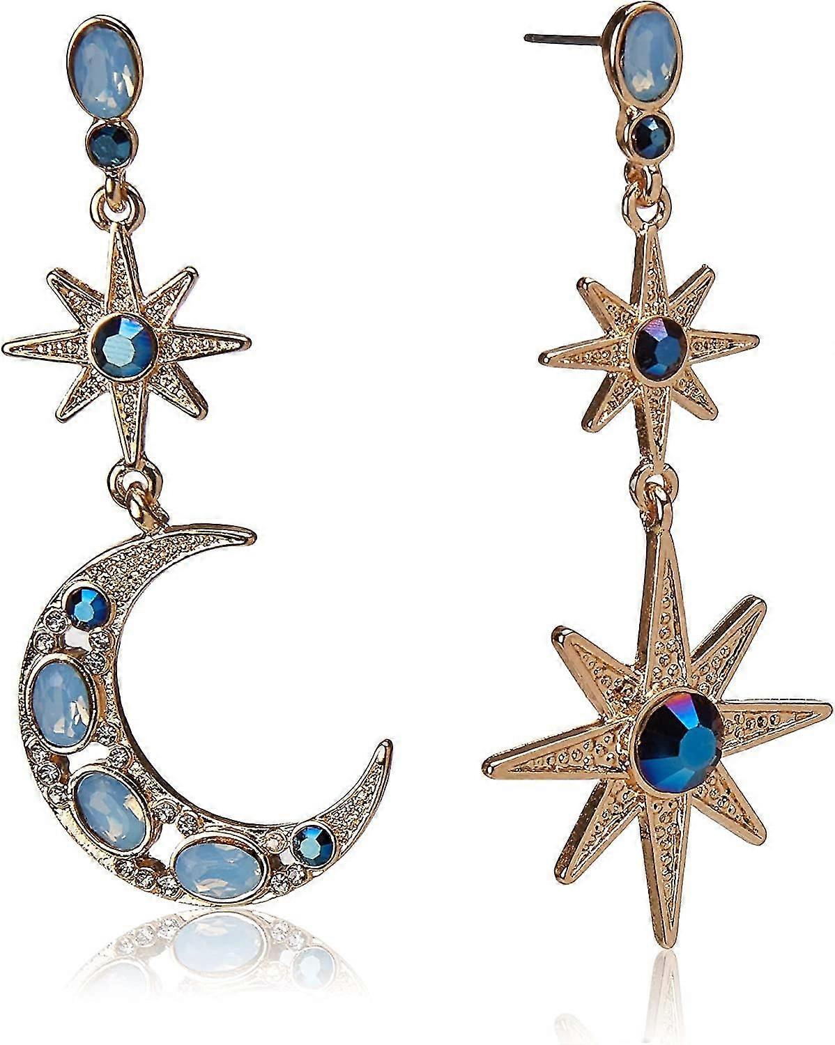 Celestial Moon Star Drop Ohrringe
