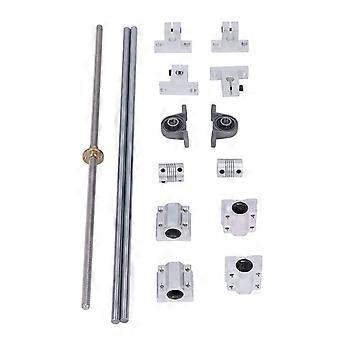 T8 spindelset 350 mm horizontale optische assen 8 mm dubbel rail assteunlager