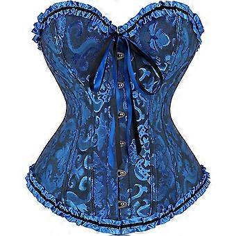 Women Lace Up Back Sexy Floral Corset For Women Lingerie Bustier Top Plus Size S04