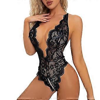 Sexy Damen-Spitzenbody, Schrittloser Babydoll-Body, Unterwäsche S04