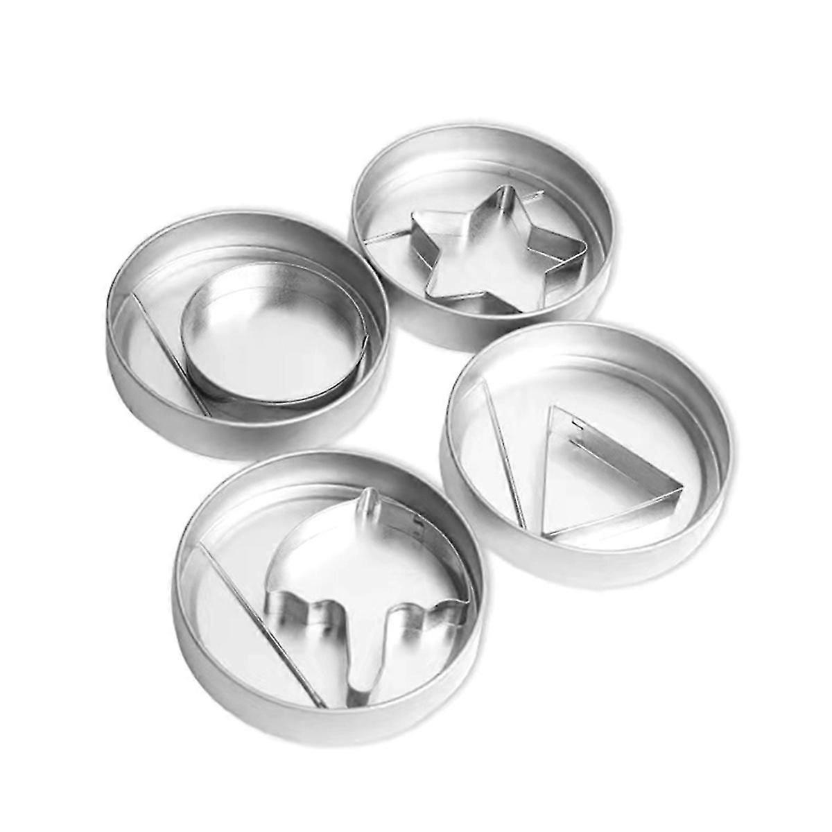 Stainless Steel Candy Molds, 4-Pack - DIY Sugar Candy Making Tools with Star & Umbrella Shapes for Party Baking
