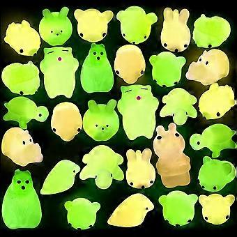 30 Pz Animali Giocattoli Glow in The Dark Mochi Giocattoli Mini Giocattoli Antistress Mochi Gatto Sollievo Giocattoli Stress Regali di Pasqua