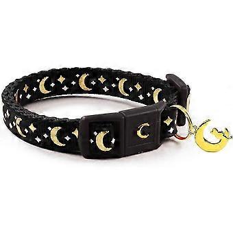 Pet Collar Gold Moons And Stars Cat Collar, Safety Breakaway Cat Collar, Glow In The Dark