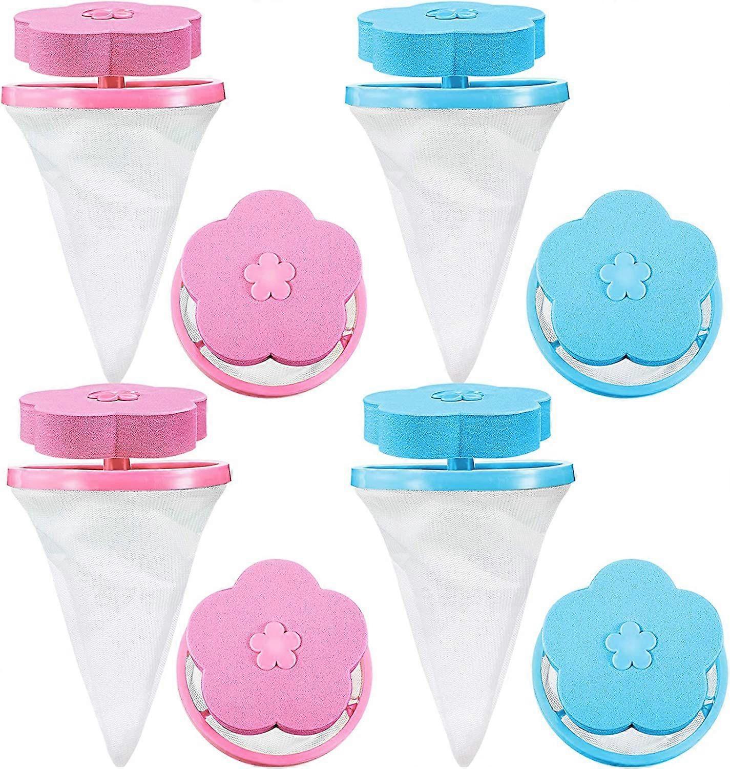8 Stück Haushalt Waschmaschine Fusselfänger, Waschmaschine Fusselfallen, Haushalt Wiederverwendbare Waschmaschine Schwimmende Fussel Mesh Tasche HaarfilterNetz