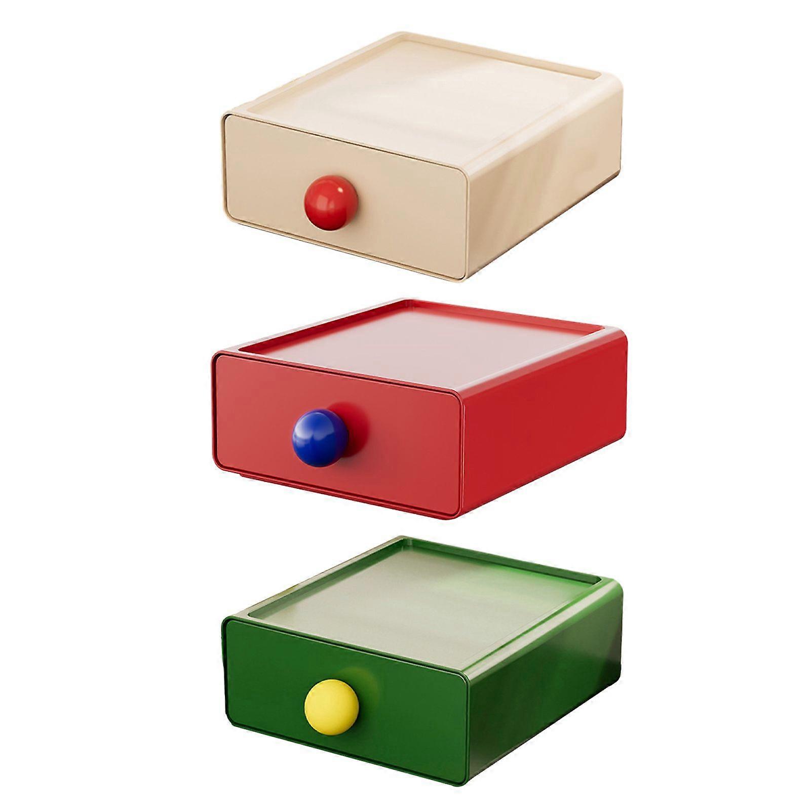Jikaixiang 1/3Pcs Large Capacity Desk Organizer Boxes Multipurpose Waterproof Dust-proof Stackable Drawer Storage Boxes
