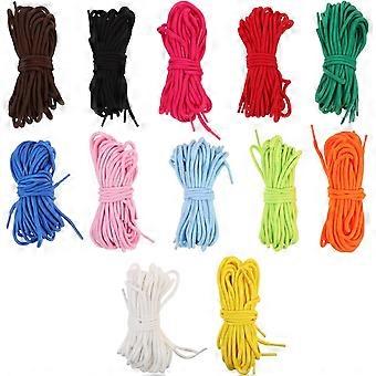 Lot de 120 lacets ronds en polyester, 12 couleurs, pour la confection de chaussures de sport, baskets et bottes de randonnée. Lacets colorés et créatifs.