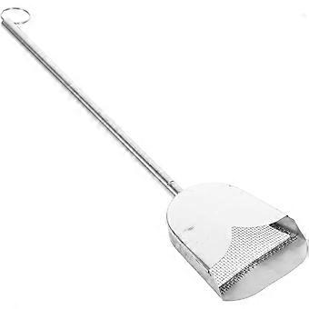 Stainless Steel Bird Poop Cleaner with Telescopic Long Handle, Multifunctional Litter Scooper for Outdoor Use and Chicken Coop Cleaning, Sturdy Silver