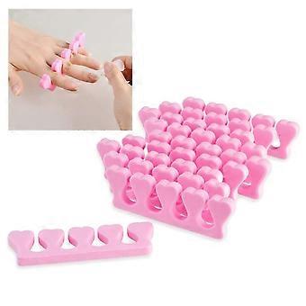 20-delt lyserødt tå- og fingerseparatorsæt til manicure og pedicure med blød, polstret komfort