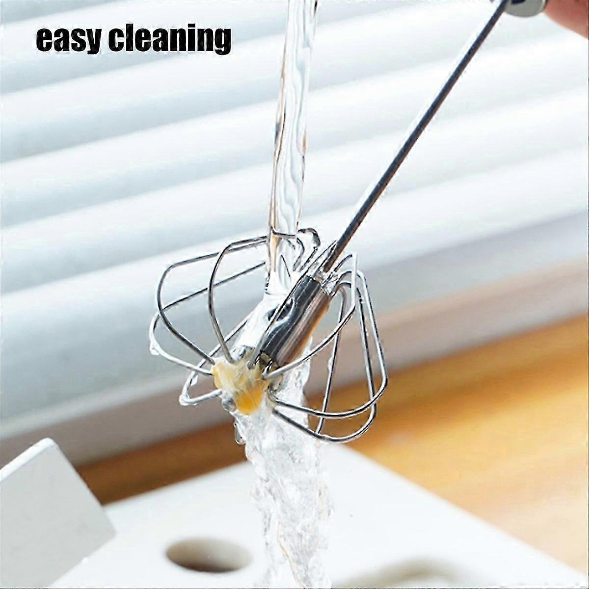 2PCS Semi-automatic Egg Beater Egg Whisk Manual Hand Mixer