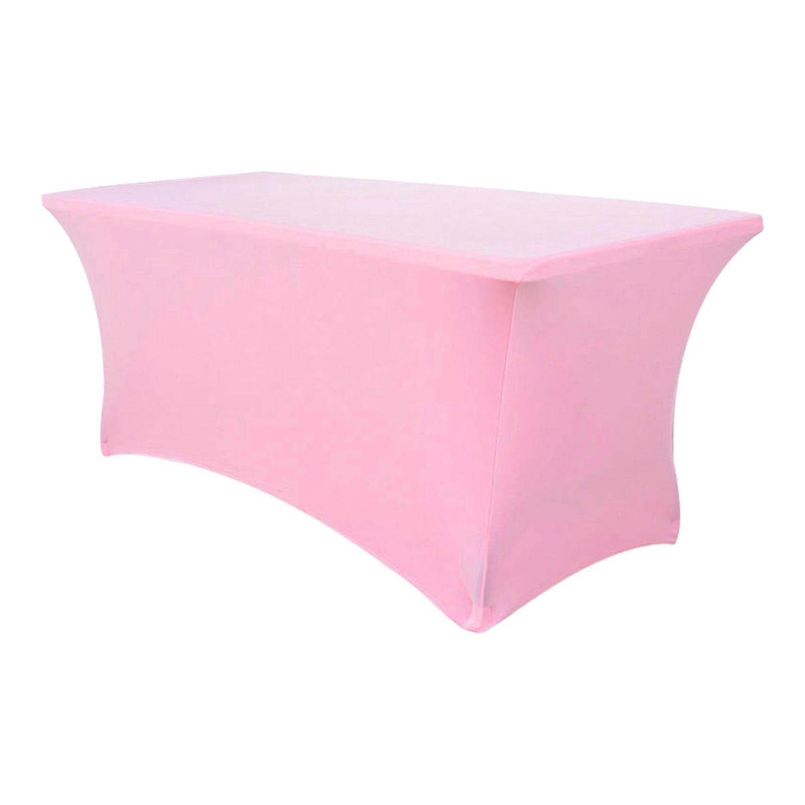 Stretchy Rectangle Fitted Table Cover with Solid Color and Anti-Wrinkle Design
