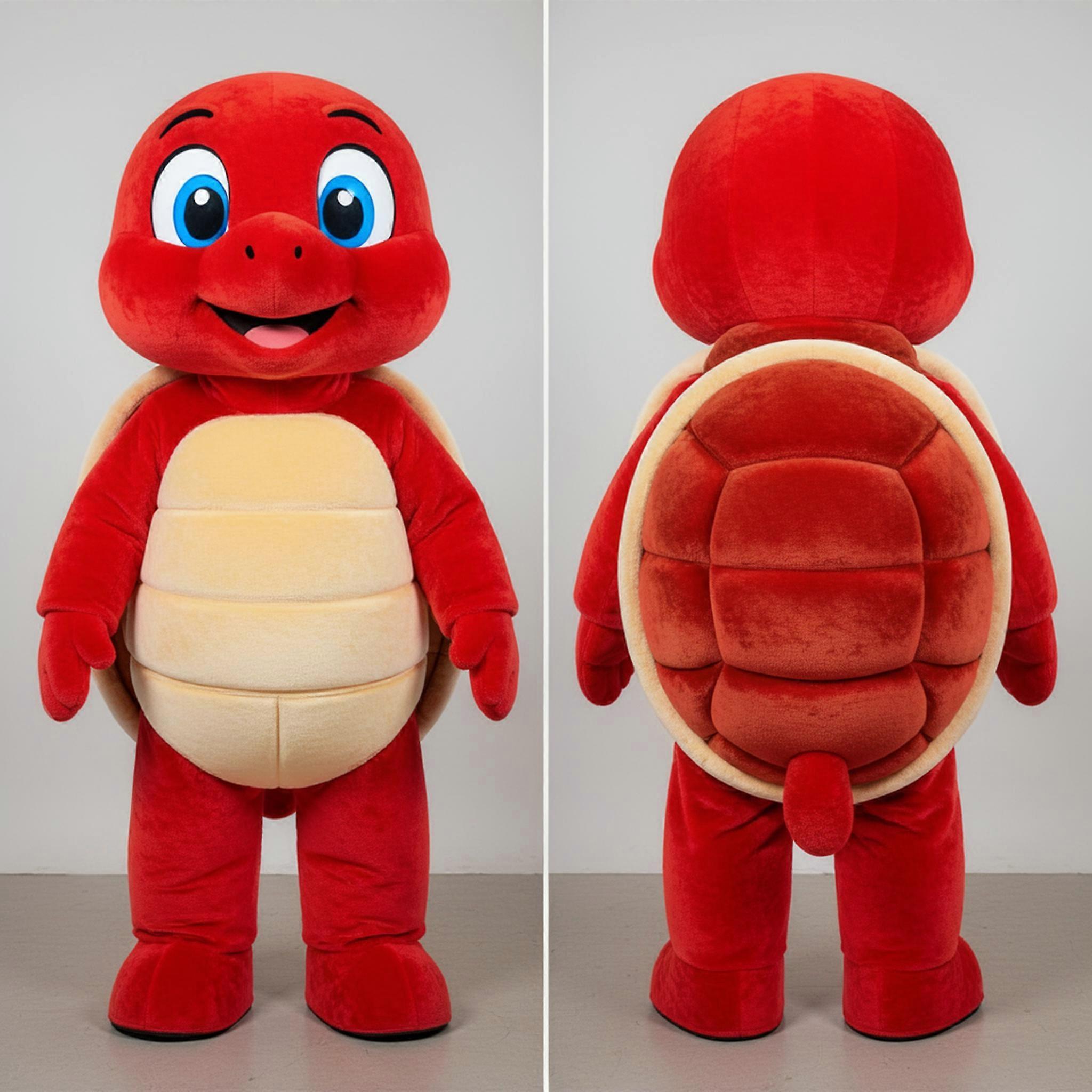 MASTICOT Red Cuddly Shelled Turtle Mascot