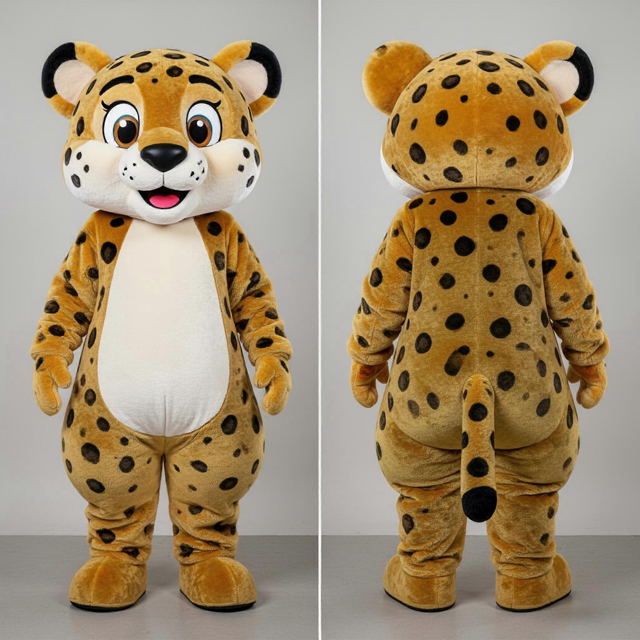 MASTICOT Olive Green Broad Shouldered Cheetah Mascot