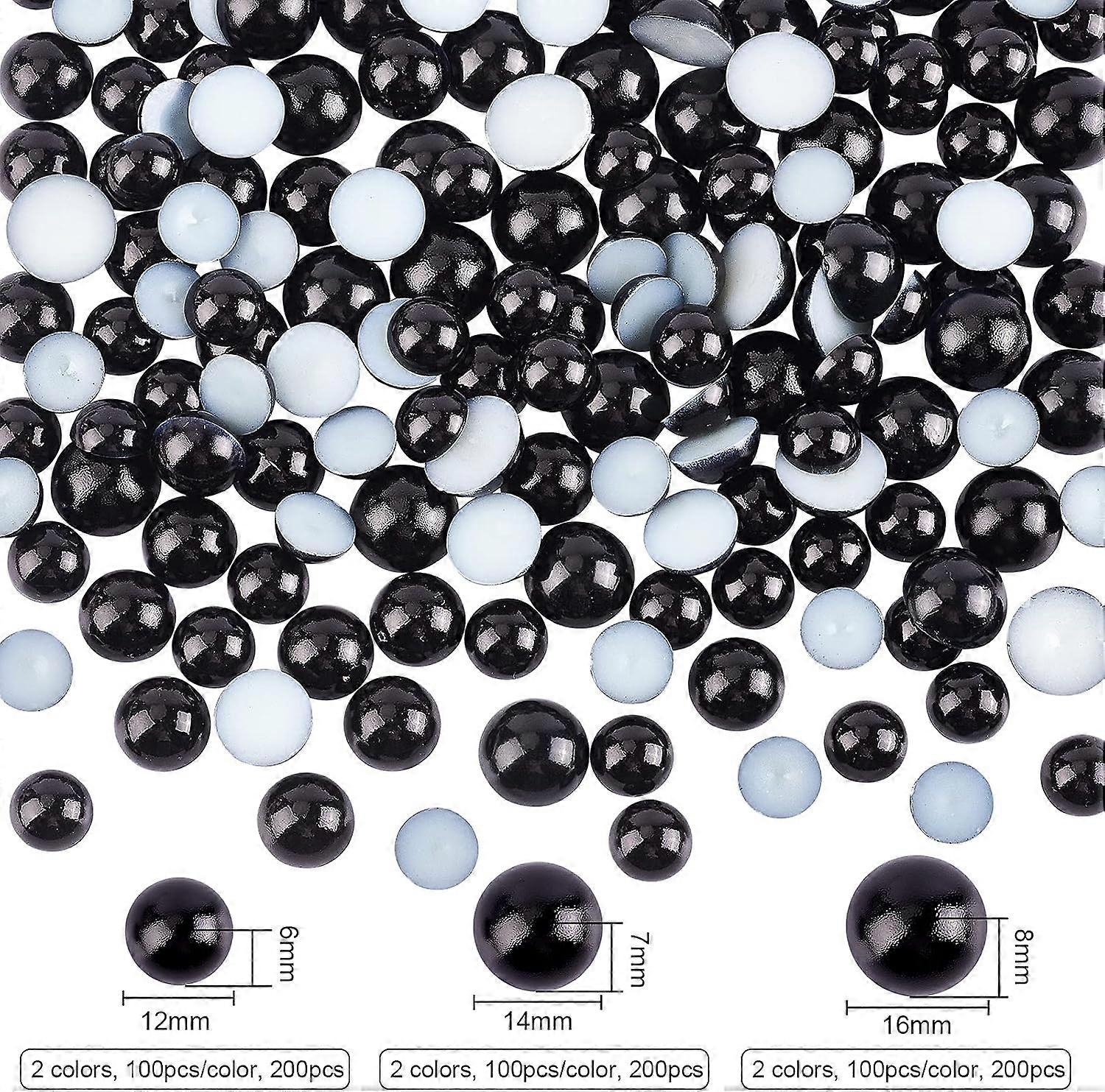 Plastic Imitation Pearl Cabochons Half Round Mixed Color 600pcs/set