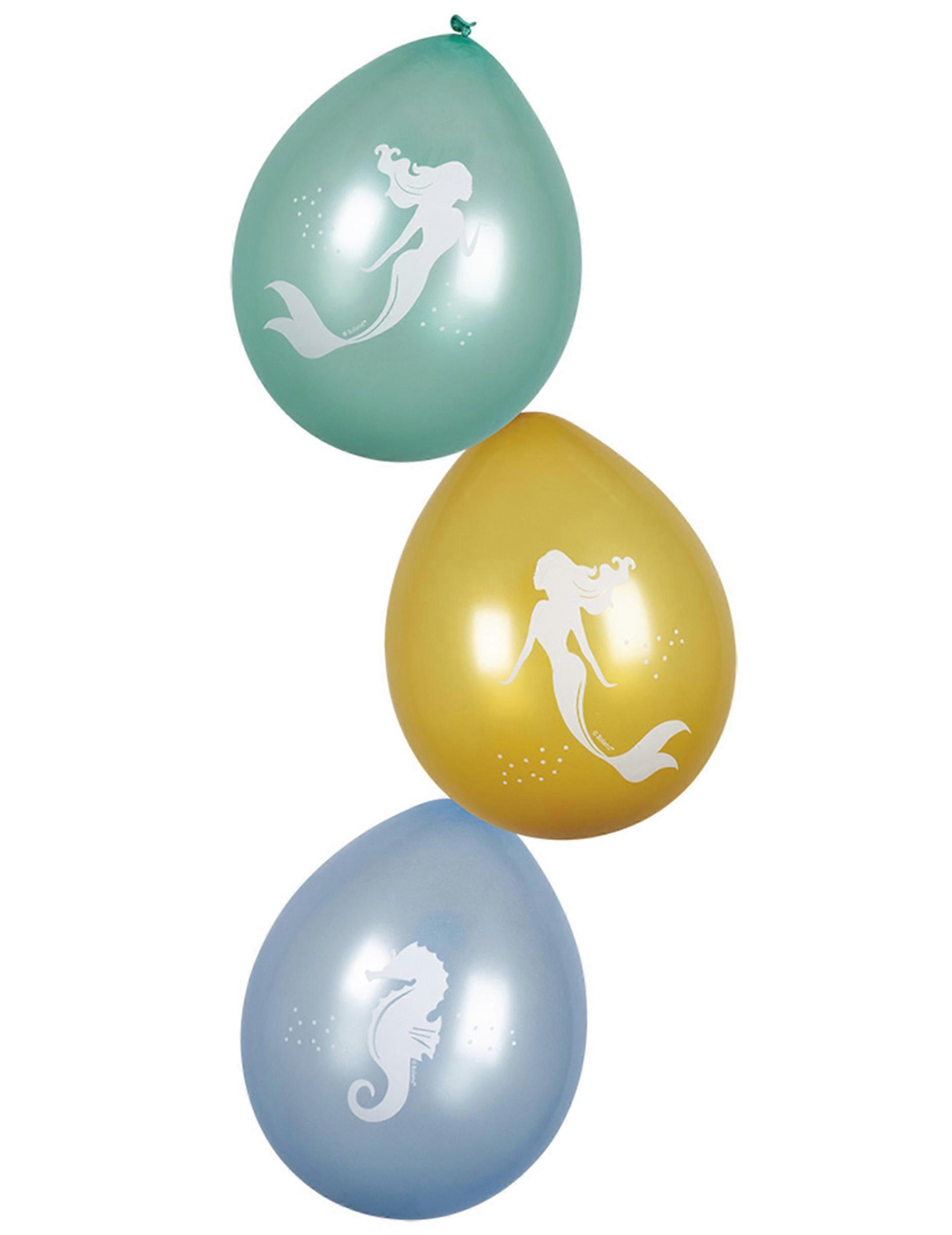 6 Mermaid Lagoon Balloons 25 cm