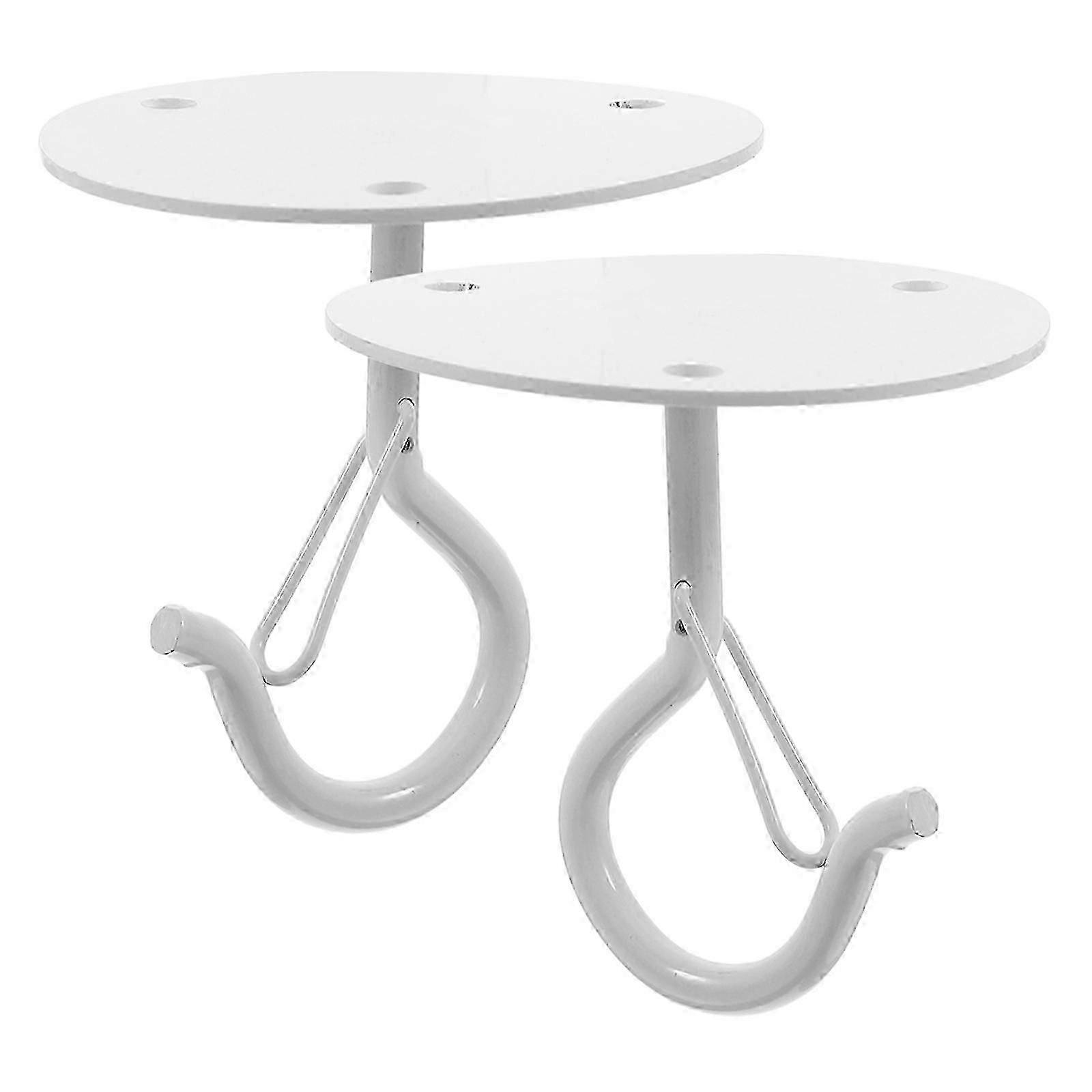 Strong White Steel Ceiling Hooks 2Pcs