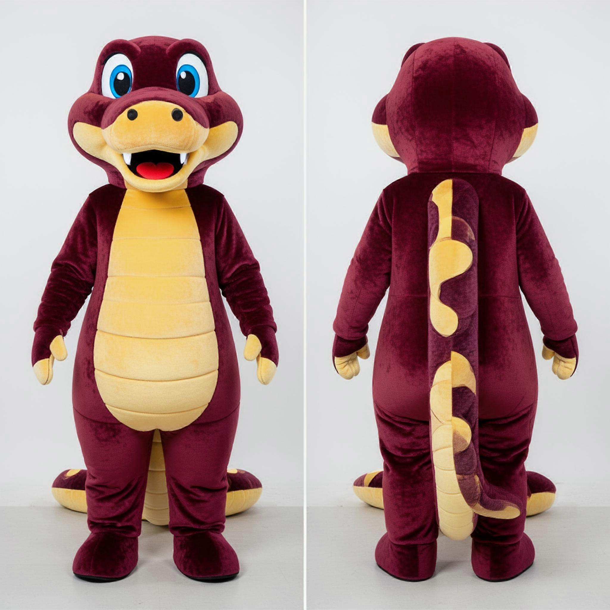 MASTICOT Maroon Rounded Anaconda Mascot