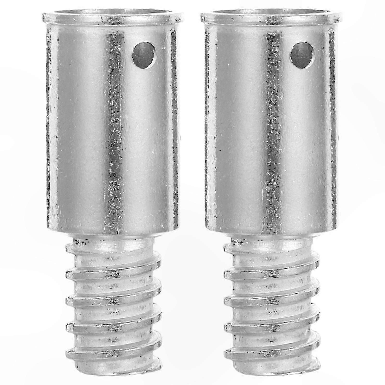 2-Pack Metal Threaded Tip for Mop Pole, 22MM Handle Replacement, American Style