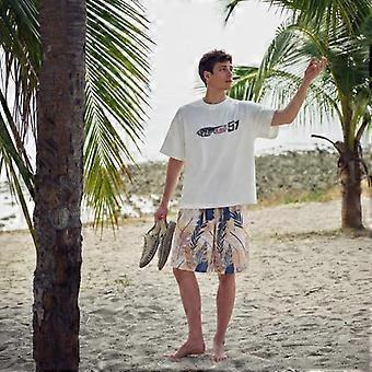 Pantalones cortos de playa de secado rápido para hombre con diseño estampado, corte holgado, ideales para surf, buceo y deportes acuáticos.