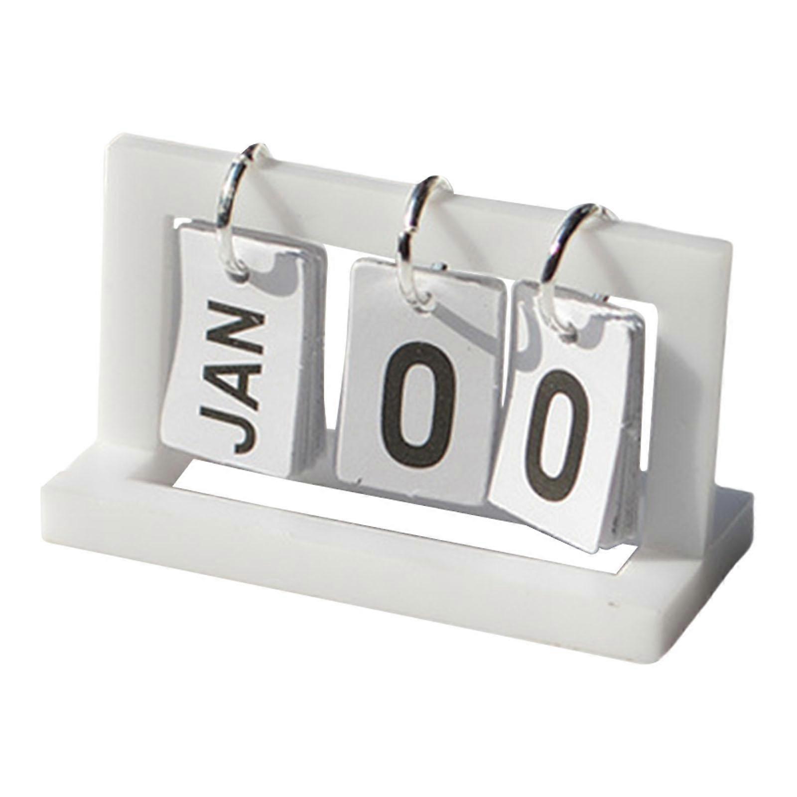 Pretend 1:6 Scale Simulation Desk Calendar White