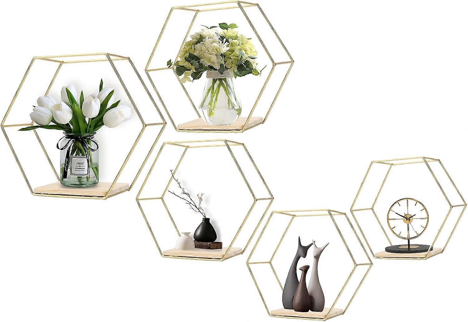 Hexagonal Wall Shelves Nordic Space-saving Easy-install