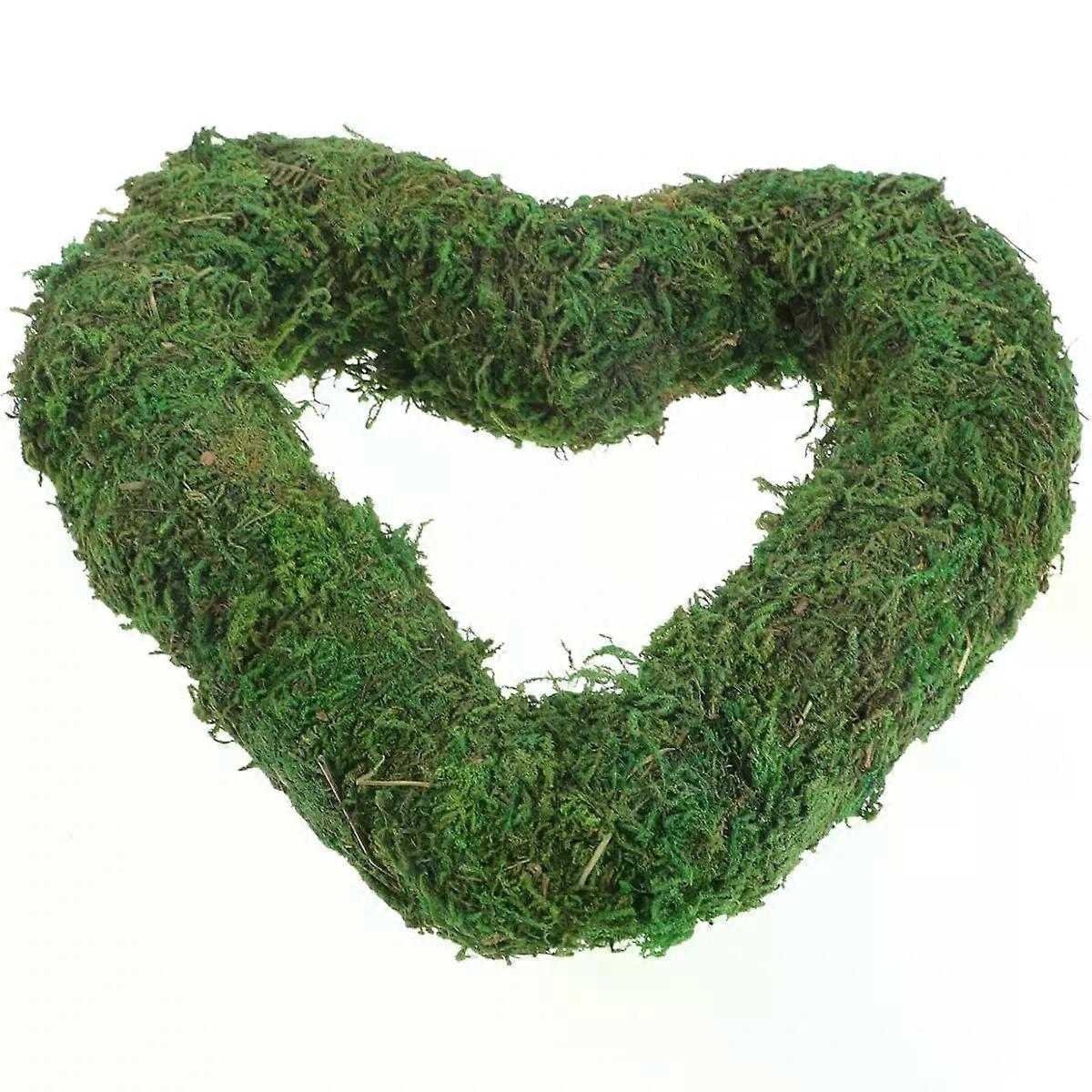Moss Wreath Ring Green Heart Shaped for Crafting
