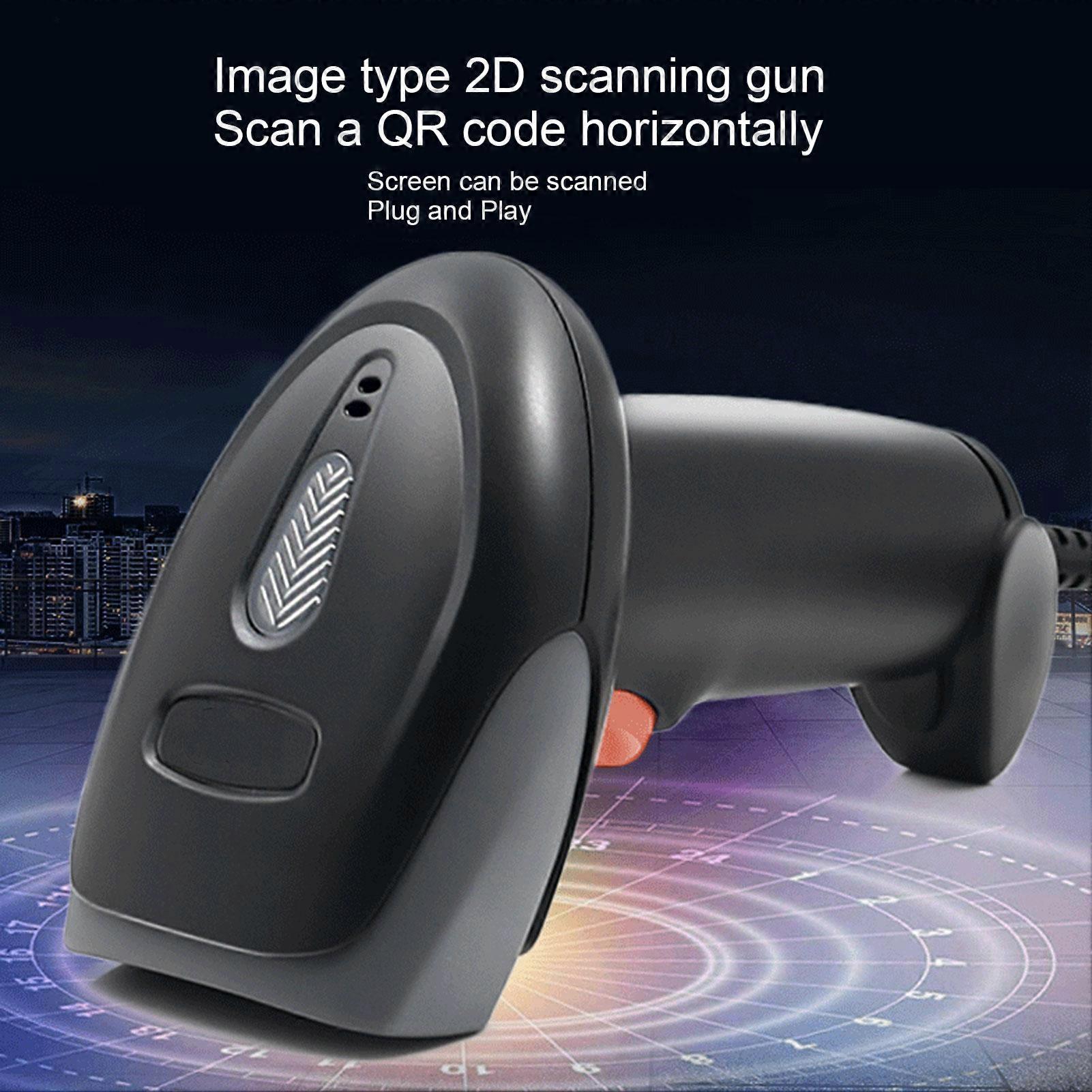 Wireless Barcode Scanner BT Quick Response Comfortable Rebound Button Handheld QR Reader for Delivery Supermarket