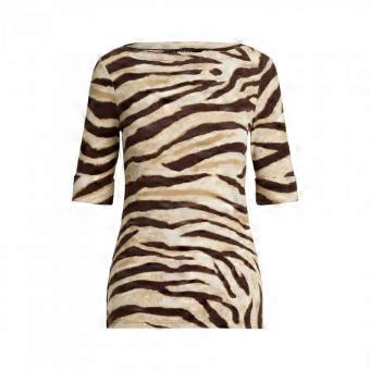 Ralph Lauren Womens/Ladies Judy Zebra Print Boat Neck T-Shirt