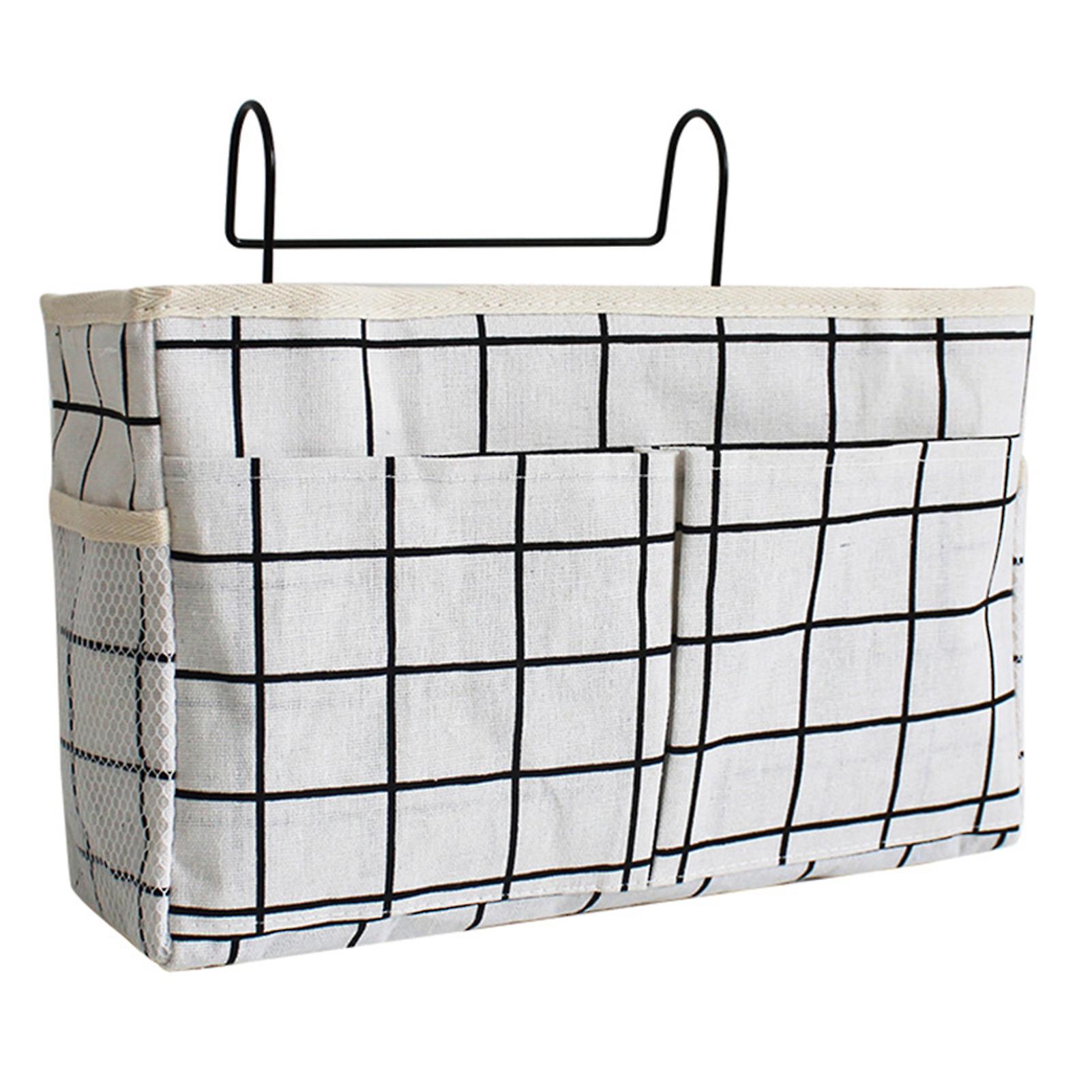 Bedside Caddy With Side Mesh Pocket Hanging Storage Organizer