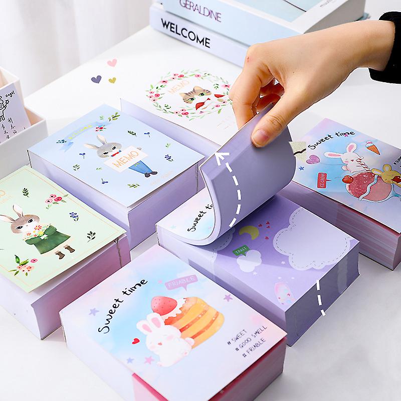 100sheets Memo Pad Cartoon Rabbit Thicken Tearable Sticky Note Office Stationery