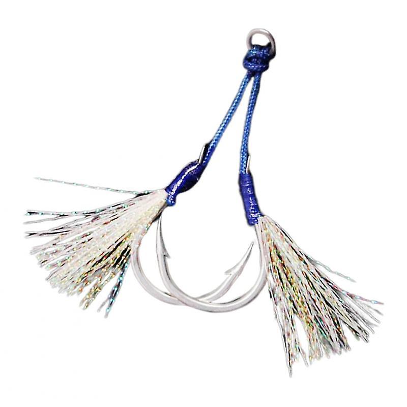 Fishing Assist Hooks Jigs with Double Hooks Solid Rings Anti-bite Six Size