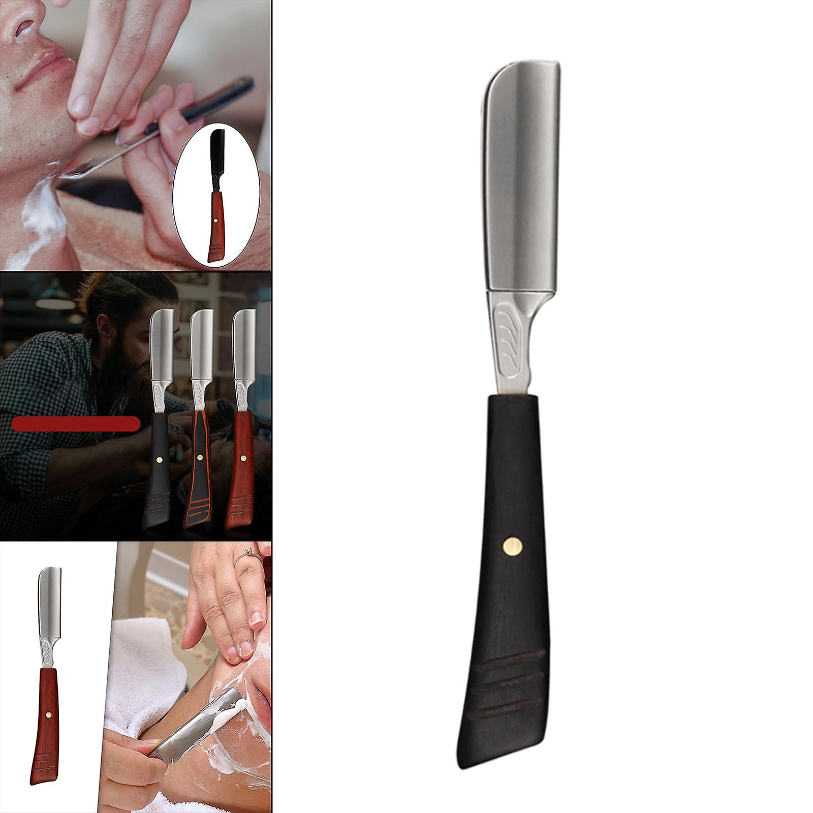 Razor Straight Handle Shaving Hair Clip Compression Ebony Silver