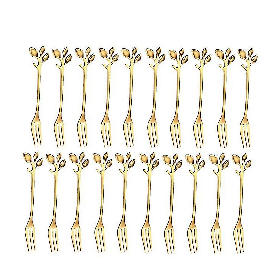 20pcs Stainless Steel Flatware Fruit Fork Dinnerware Appetizer Snack Dessert Fork Kitchen Tableware (haoyi