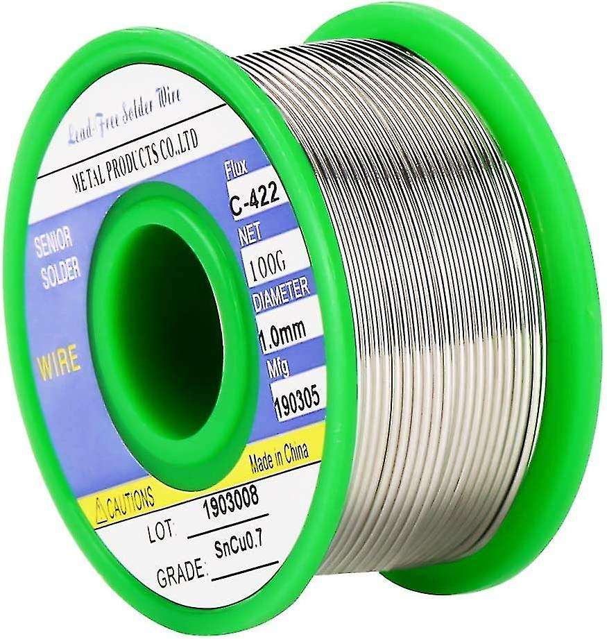 Solder Wire,1.0 Mm For Soldering,sn 99.3% Cu 0.7% Lead Free Solder Wire With Rosin Core(100g)