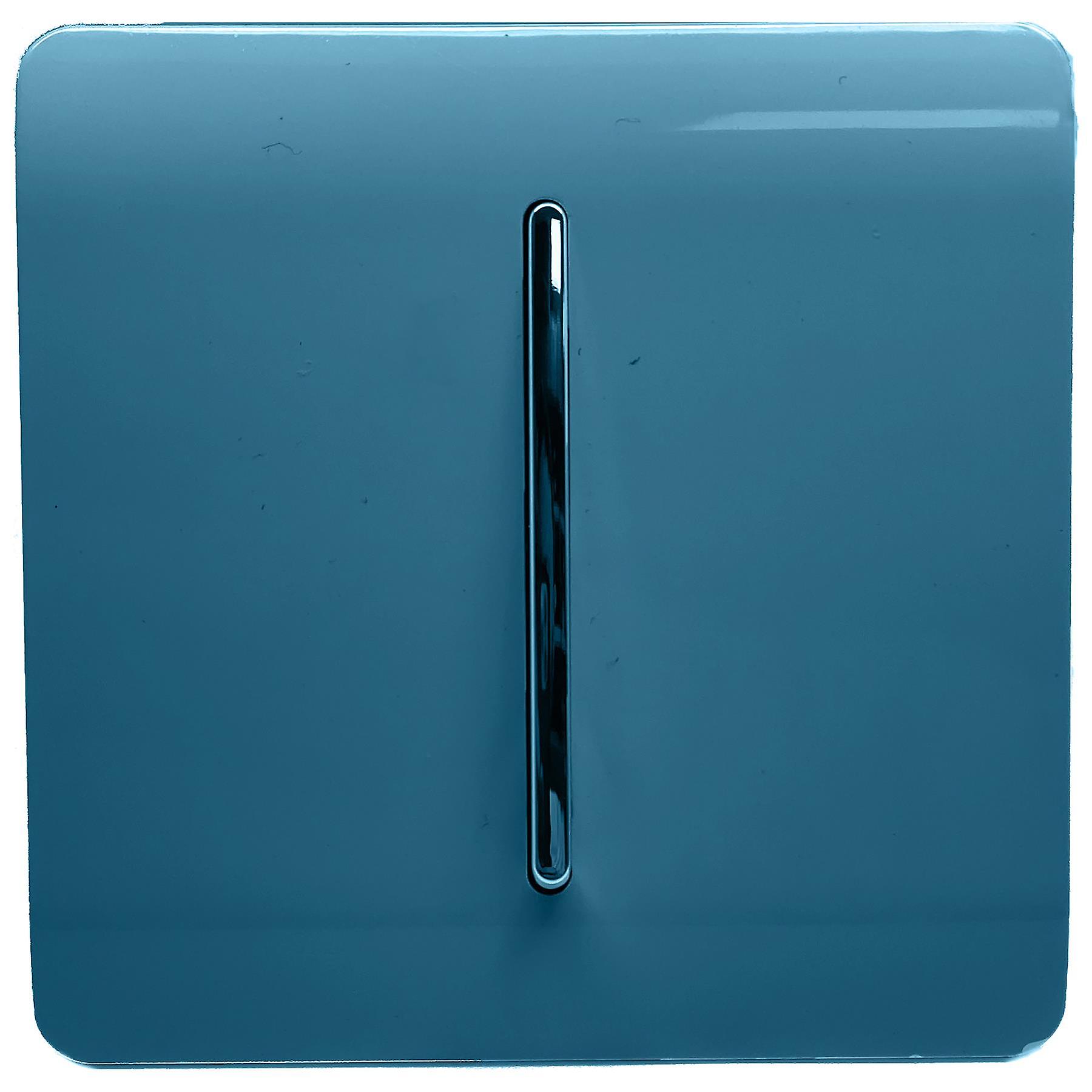 Trendi 1 Gang 1 Way Artistic Modern Glossy 10 Amp Rocker Tactile Light Switch Ocean Blue