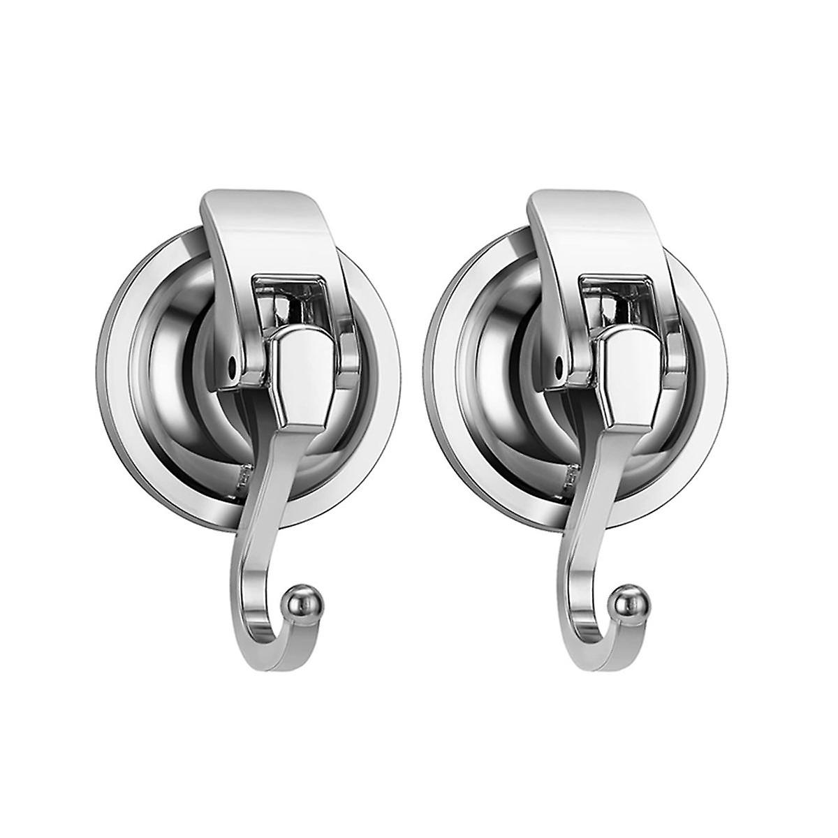 2Pack Heavy Duty Vacuum Suction Cup Wreath Hanger Silver-Plated Plished Hooks Reusable Without Punc