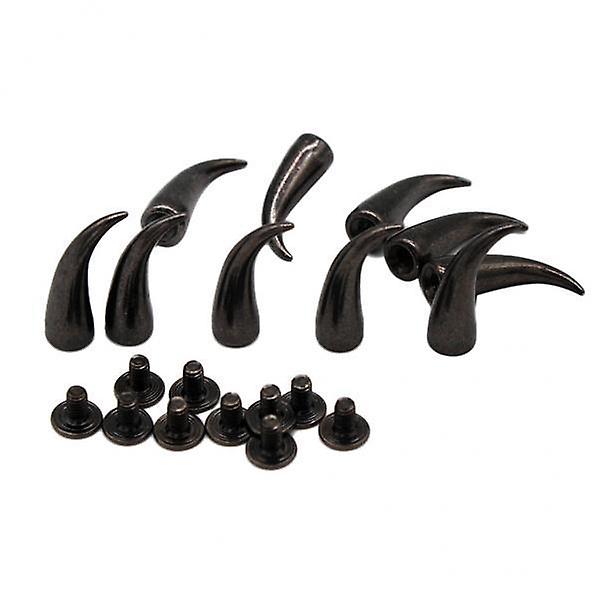 2x10 Sets Curved Cone Screwback Studs Rivets for DIY Leather Craft Punk Black
