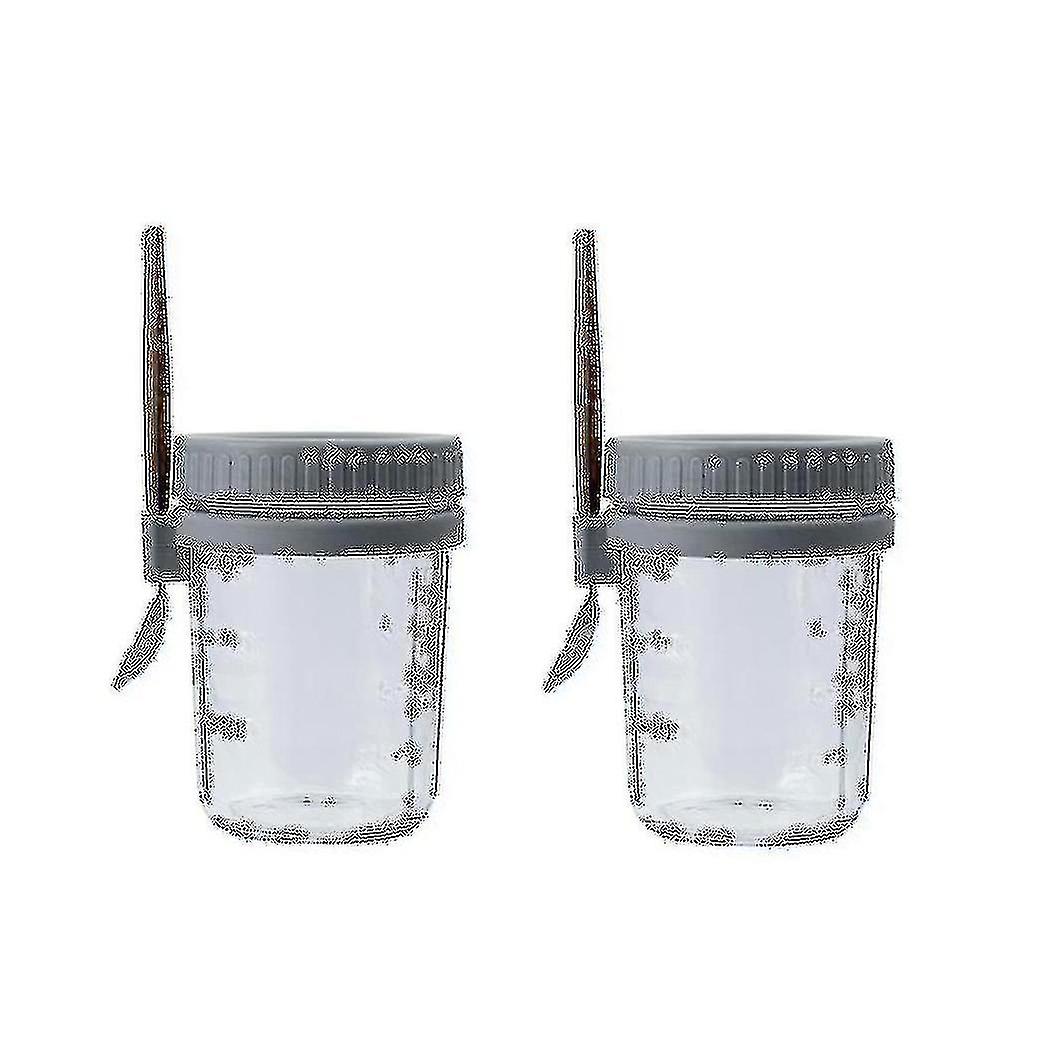 2pcs Overnight Oats Container 10- Glass Jars With Spoons