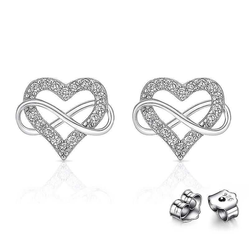 925 Silver 8-tegn hjerteformet Diamond Earr