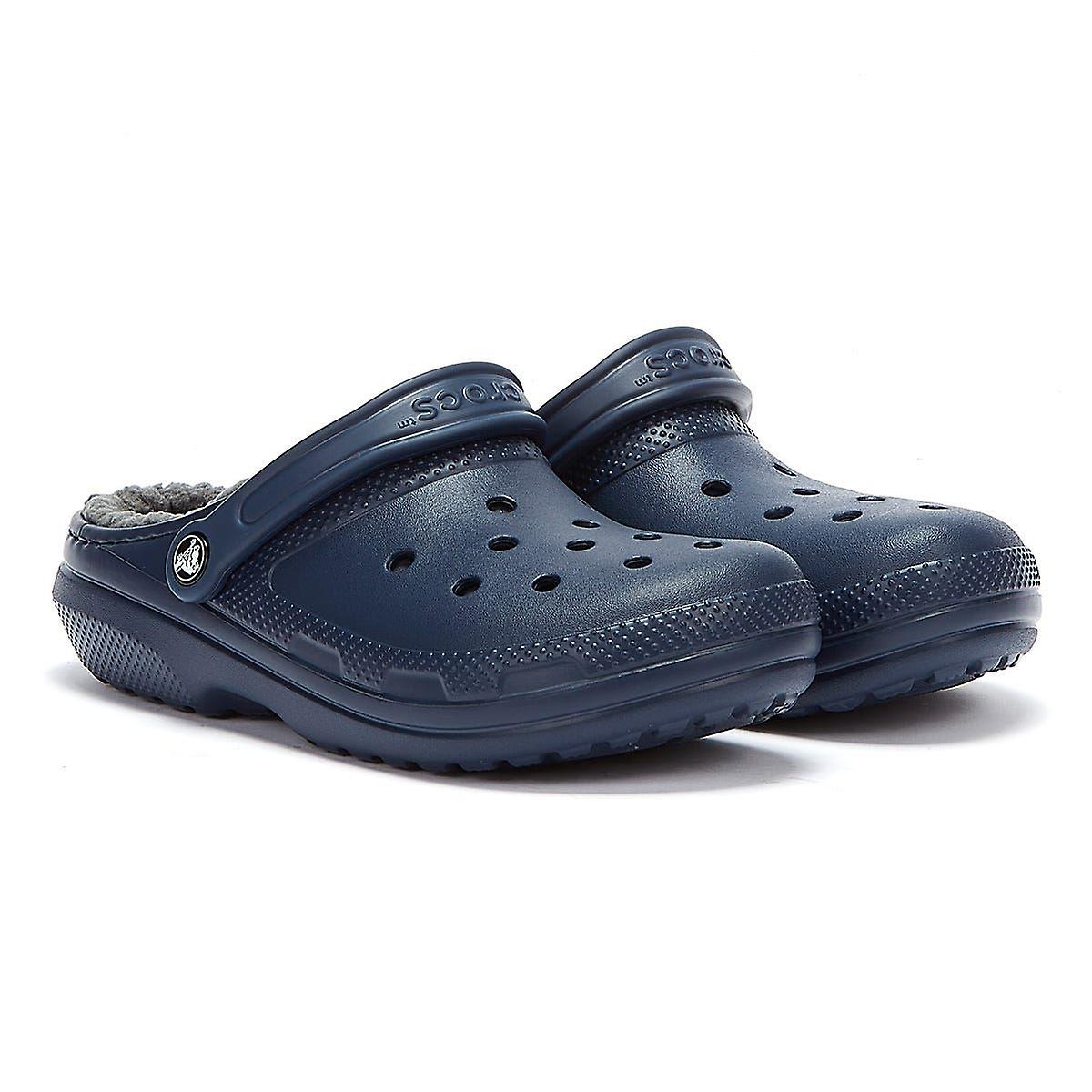 Crocs Classic Lined Womens Navy/Charcoal Clogs