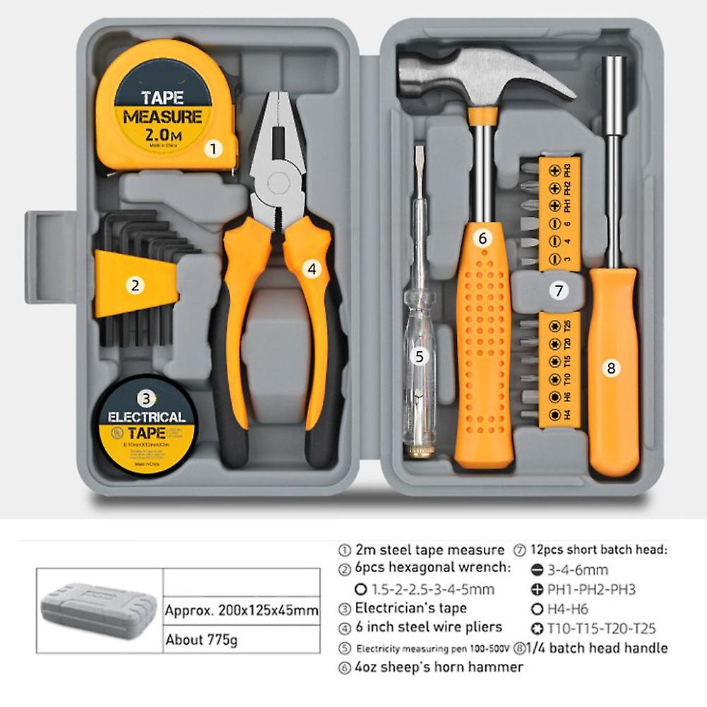 Screwdriver Hammer Socket Wrench Set Slotted Trox Cross Bit Batch Head For Measuting Tape Home Improvement Manual Tools Kit