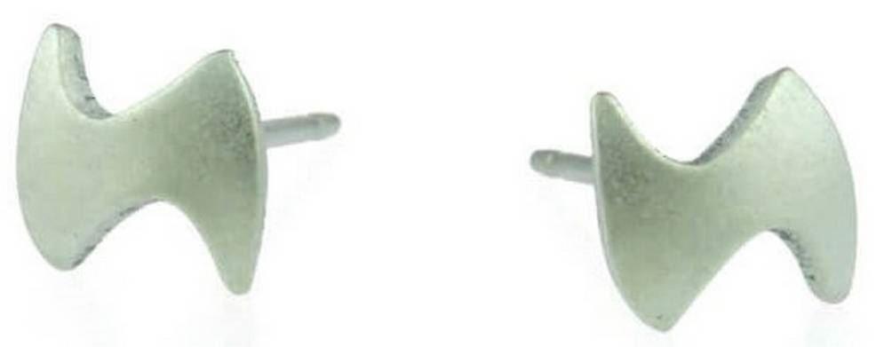 Ti2 Titanium Lightning Bolt Stud Earrings - Aqua Blue