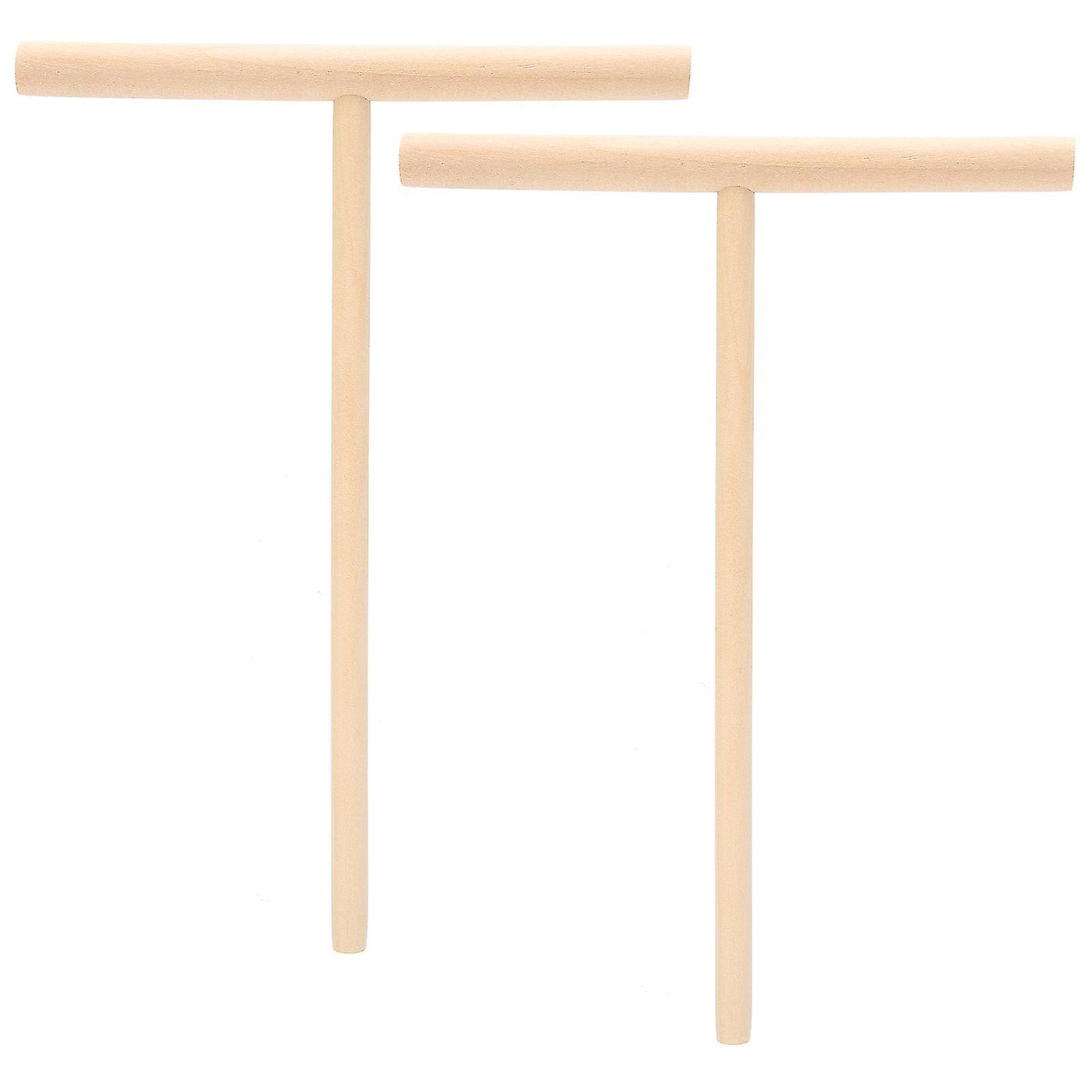 Wooden Pancake Mastery Kit - 2Pcs T-Shaped Pancake Batter Spreader and Crepe Spatula Set for Easy Kitchen